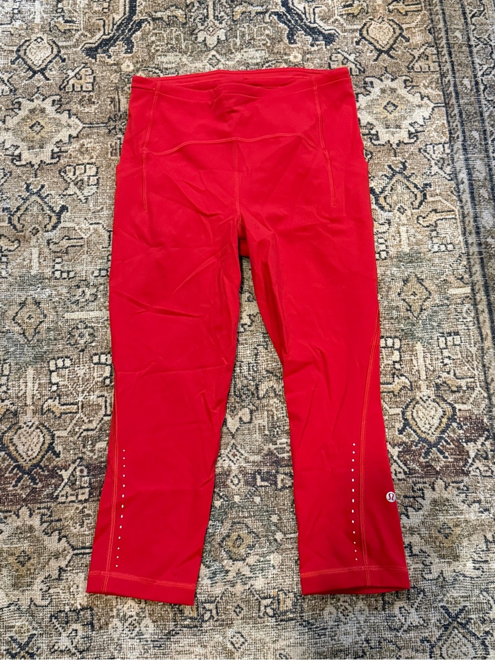 lululemon athletica Bright Red Cropped Performance Leggings